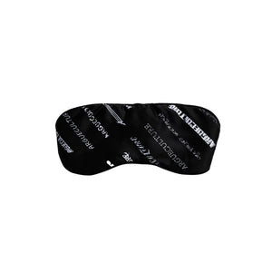 Deconstructed Long-Sleeve Pajama Set in Black or White - Black Eye Mask