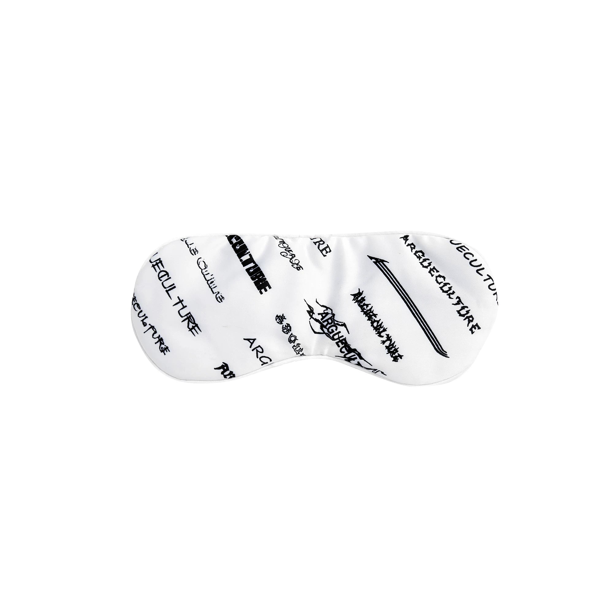 Deconstructed Long-Sleeve Pajama Set in Black or White - White Eye Mask