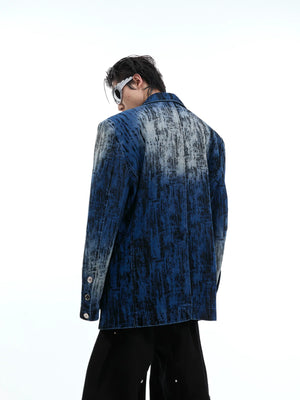Distressed Tie-Dye Oversized Suit Jacket for Streetwear - main image 2