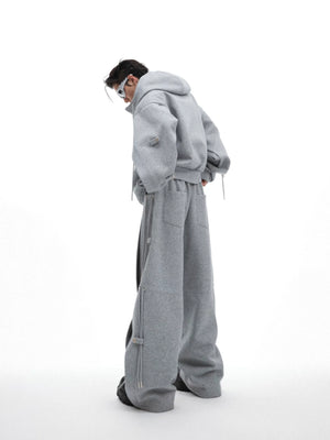 Deconstructed Drawstring Hoodie | Relaxed Cotton Blend - main image 3