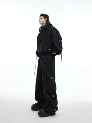 Deconstructed Drawstring Hoodie | Relaxed Cotton Blend - main image 5