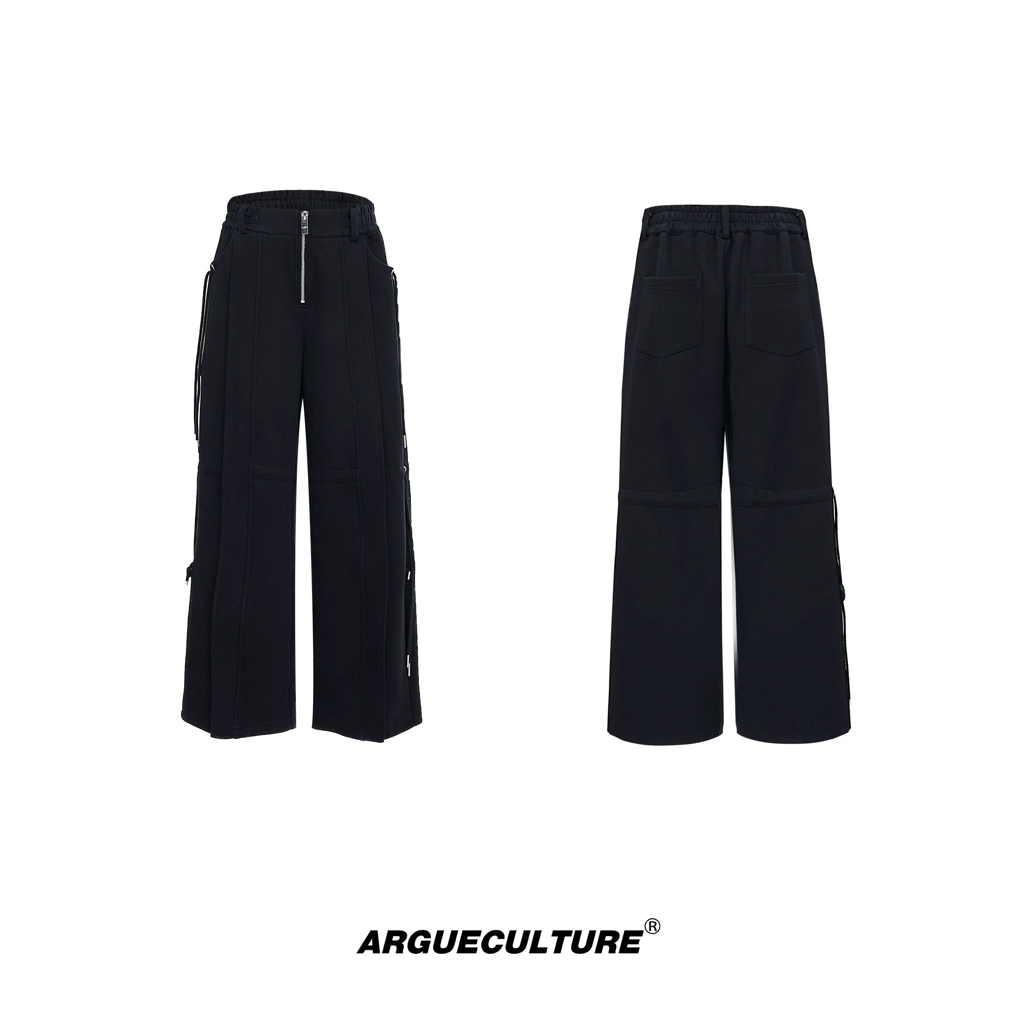 Deconstructed Drawstring Hoodie | Relaxed Cotton Blend - Black Pants