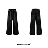 Crystal-Detail Relaxed Straight-Leg Washed Jeans - Black