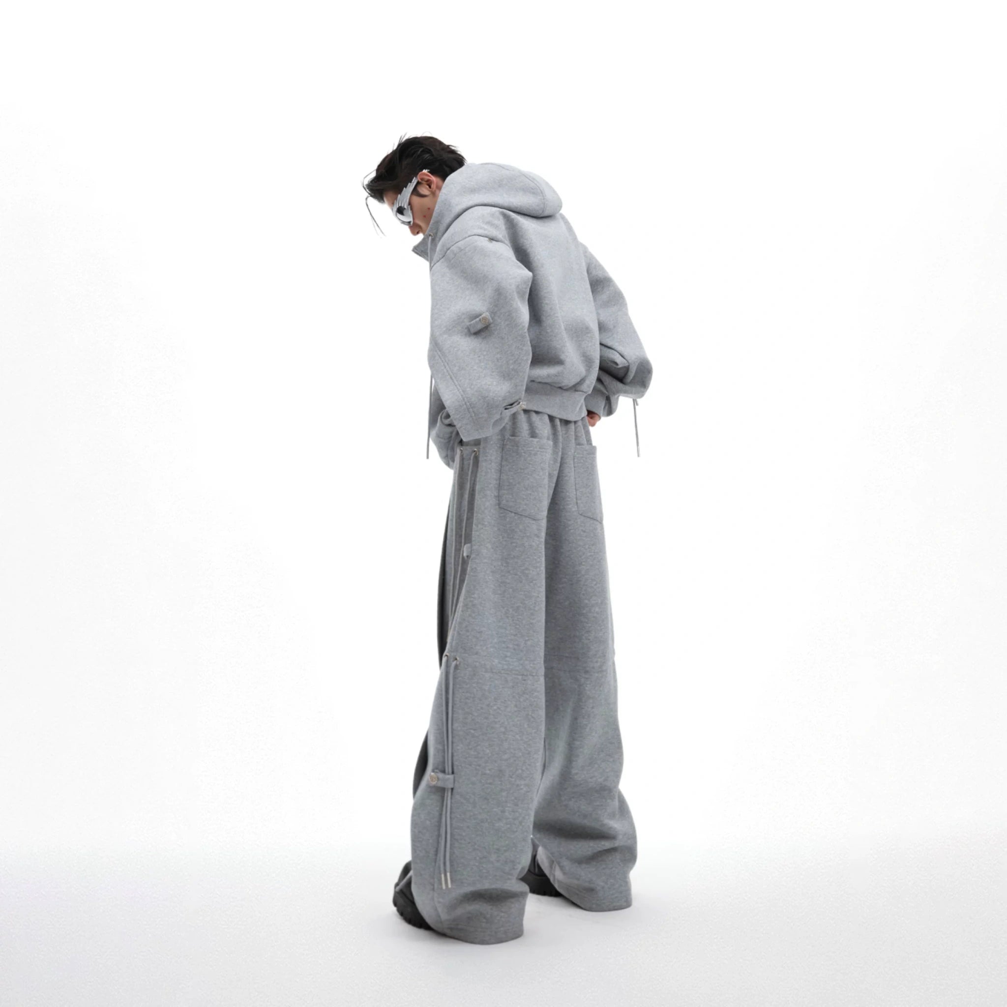Deconstructed Wide-Leg Drawstring Pants | Fall Streetwear - main image 4