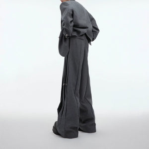 Deconstructed Pleated Wide-Leg Trousers | Relaxed Fit - main image 2