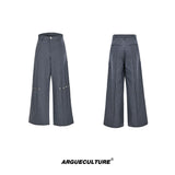 Deconstructed Pleated Wide-Leg Trousers | Relaxed Fit - Gray Trousers