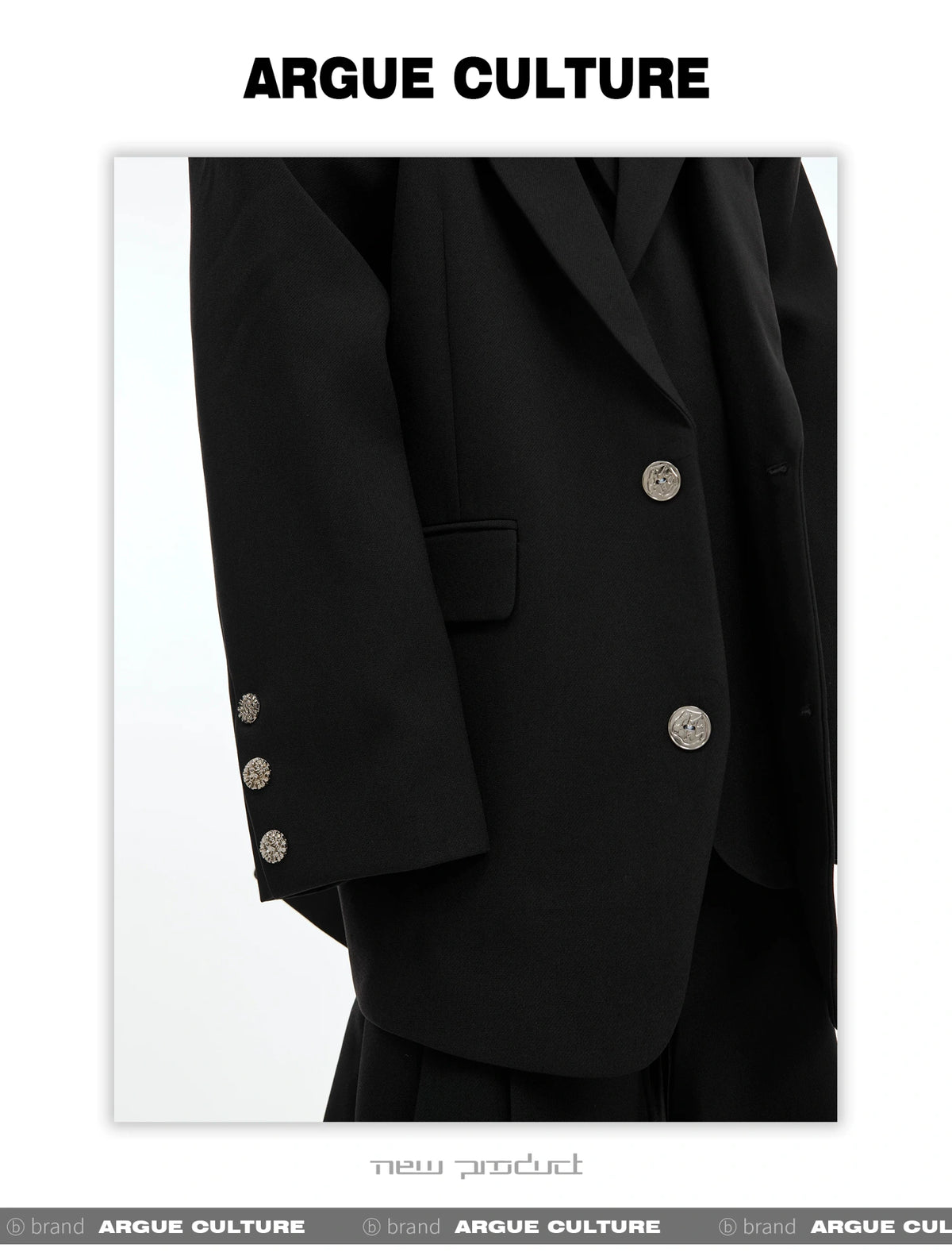 Deconstructed Relaxed Suit Set with Peaked Lapels - description image 6