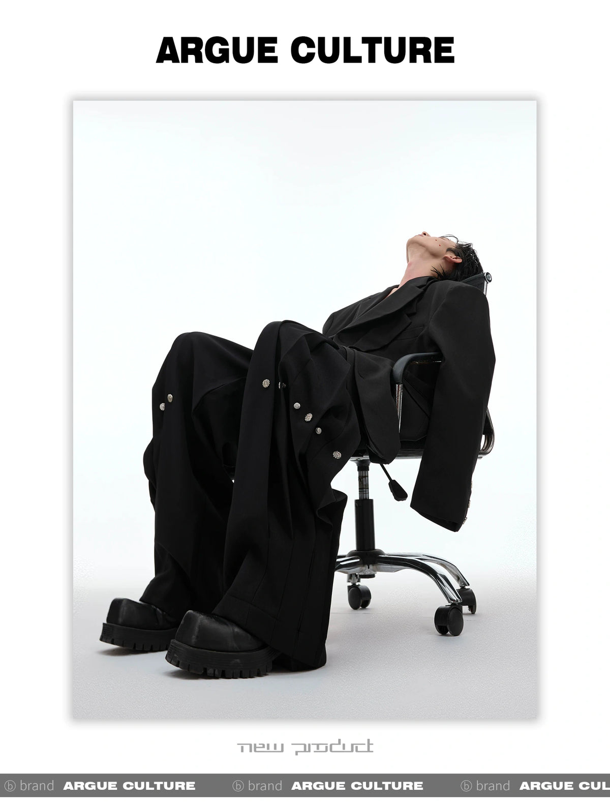 Deconstructed Relaxed Suit Set with Peaked Lapels - description image 7