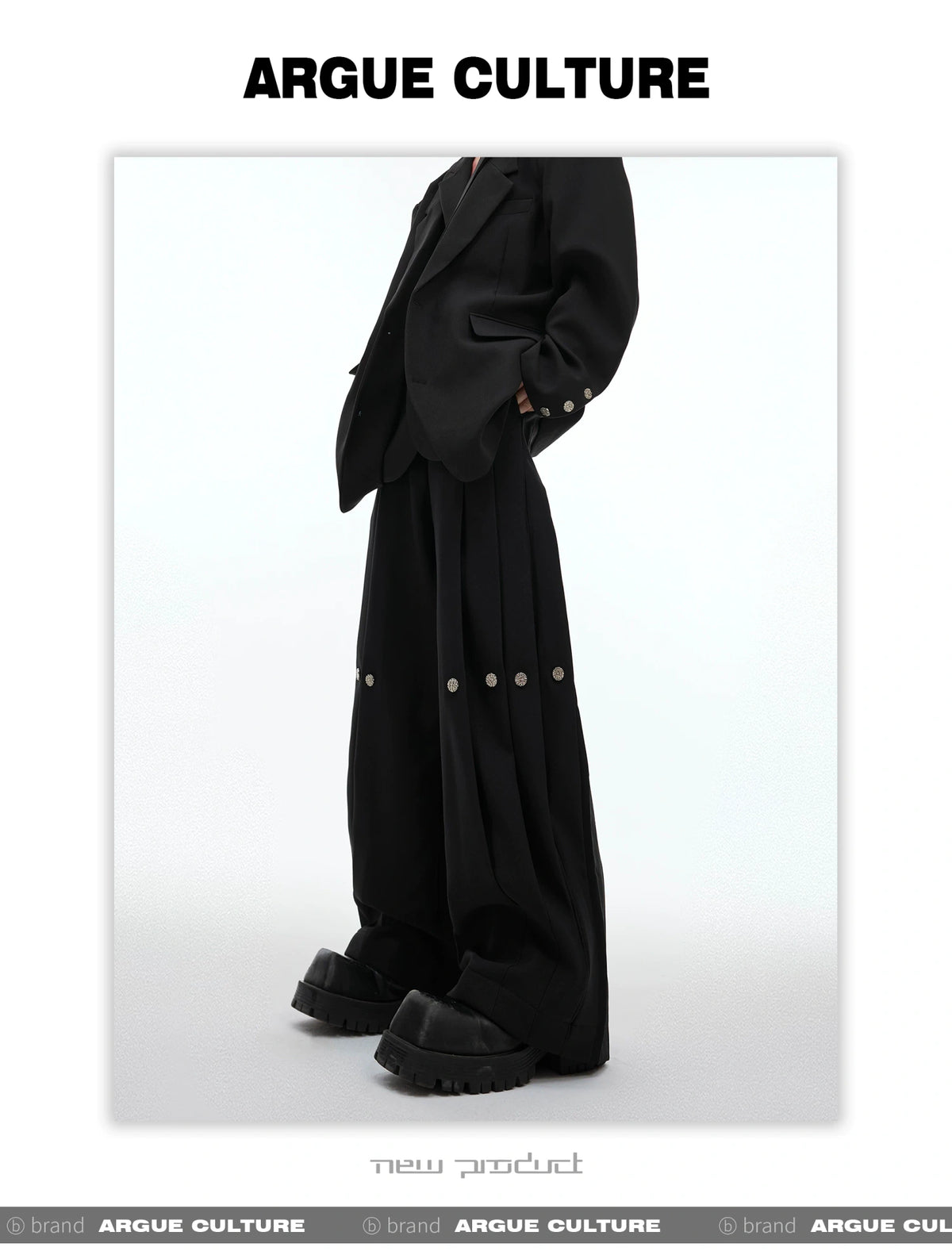 Deconstructed Relaxed Suit Set with Peaked Lapels - description image 8