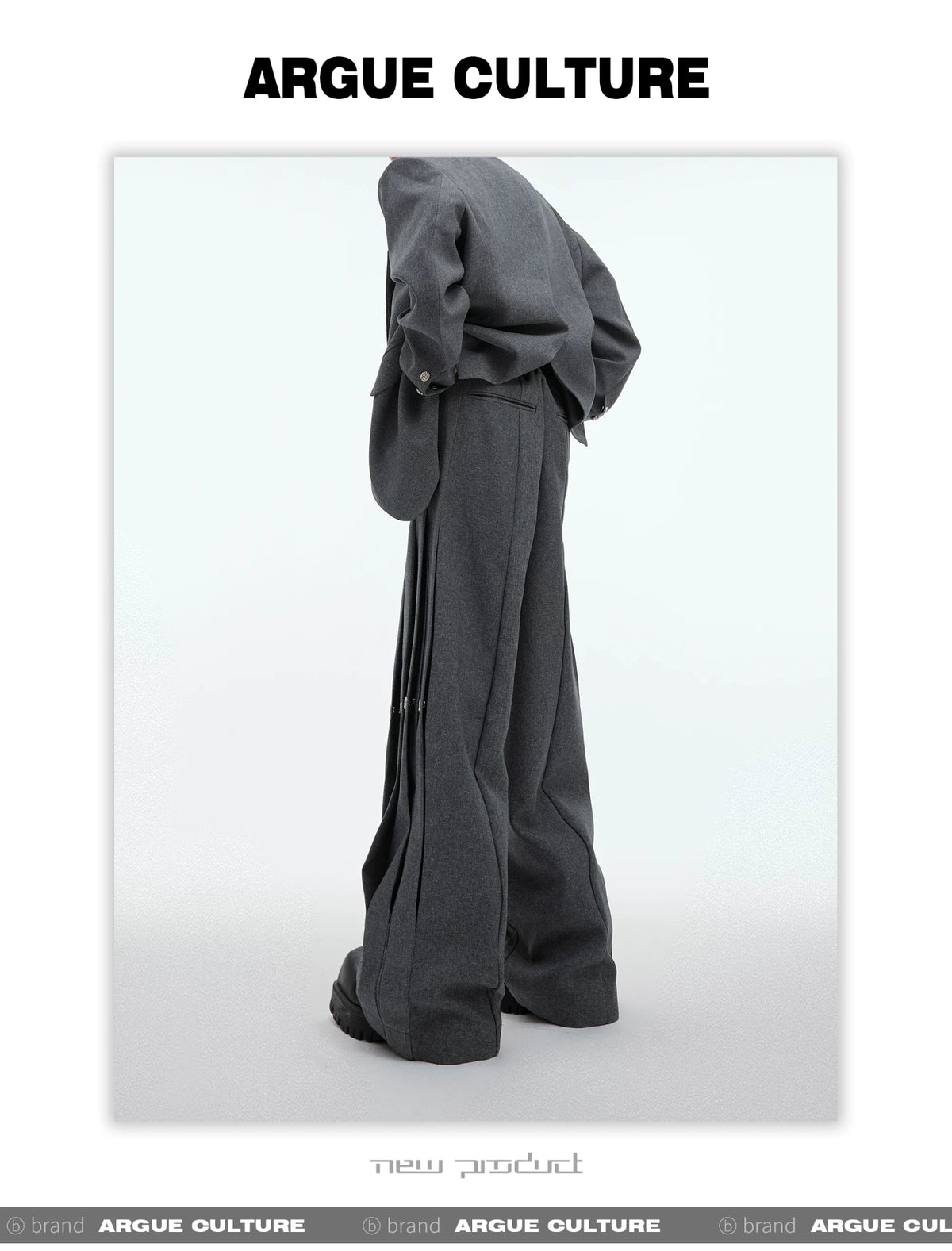 Deconstructed Relaxed Suit Set with Peaked Lapels - description image 9