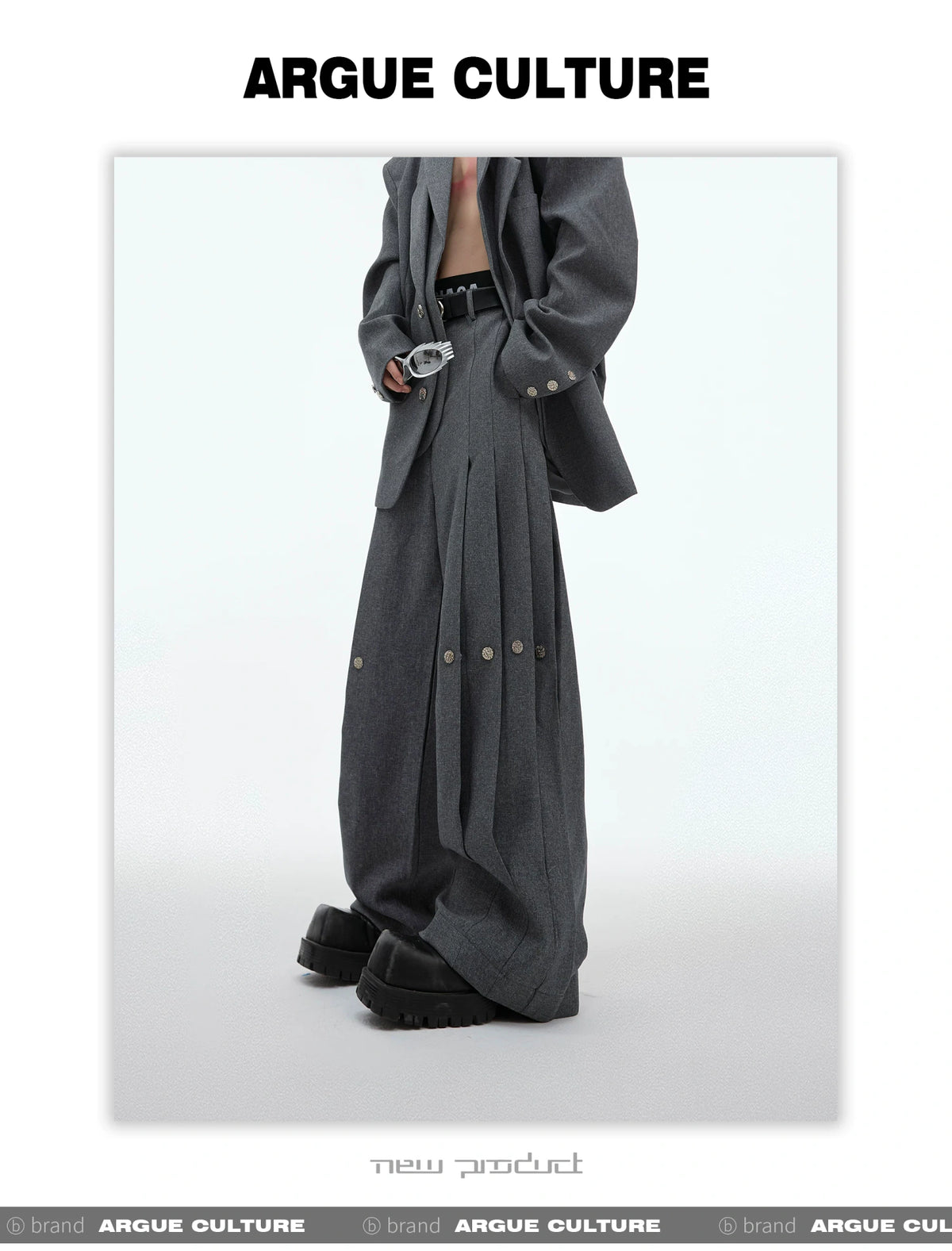 Deconstructed Relaxed Suit Set with Peaked Lapels - description image 10