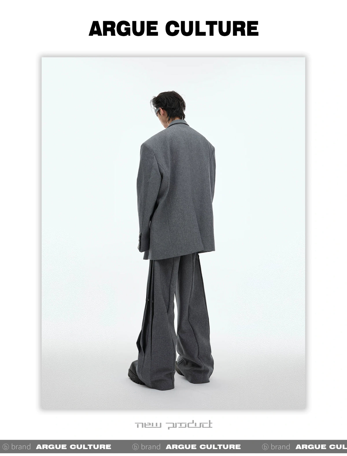 Deconstructed Relaxed Suit Set with Peaked Lapels - description image 13