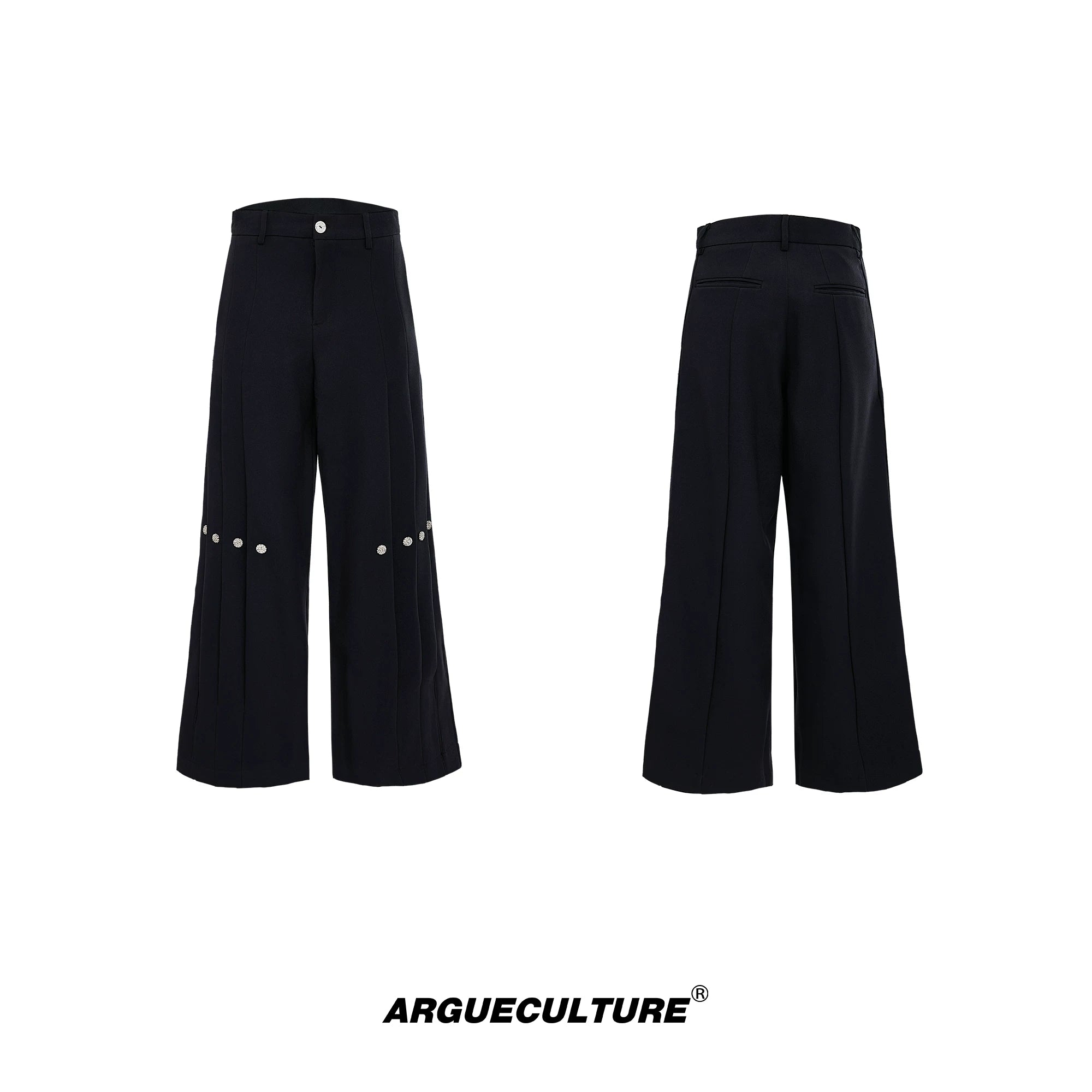 Deconstructed Relaxed Suit Set with Peaked Lapels - Black Pants