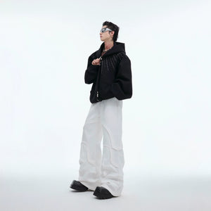 Relaxed Hooded Jacket with Detachable Tie Detail - main image 5