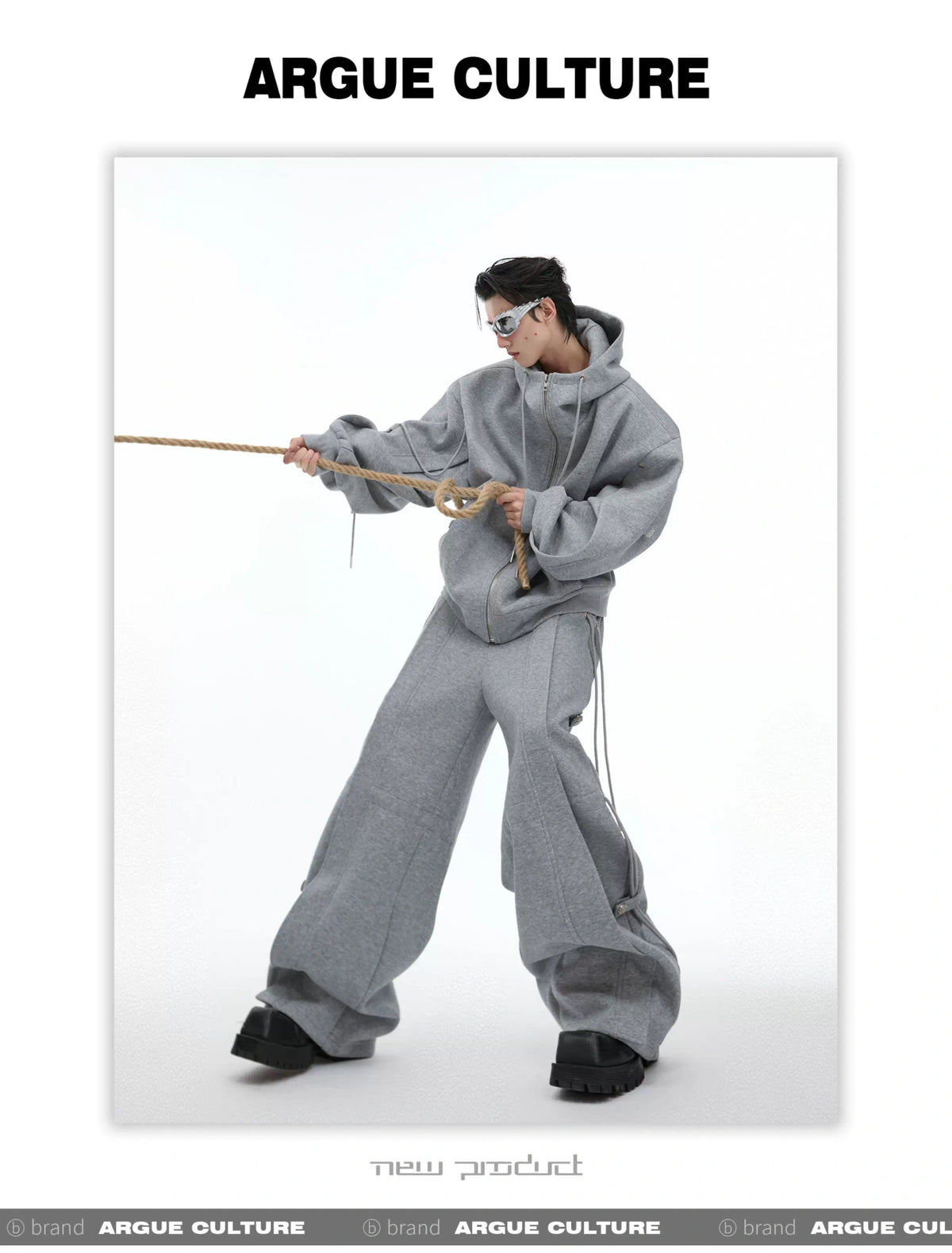 Loose Hoodie and Wide-Leg Pants Set | Streetwear - description image 9