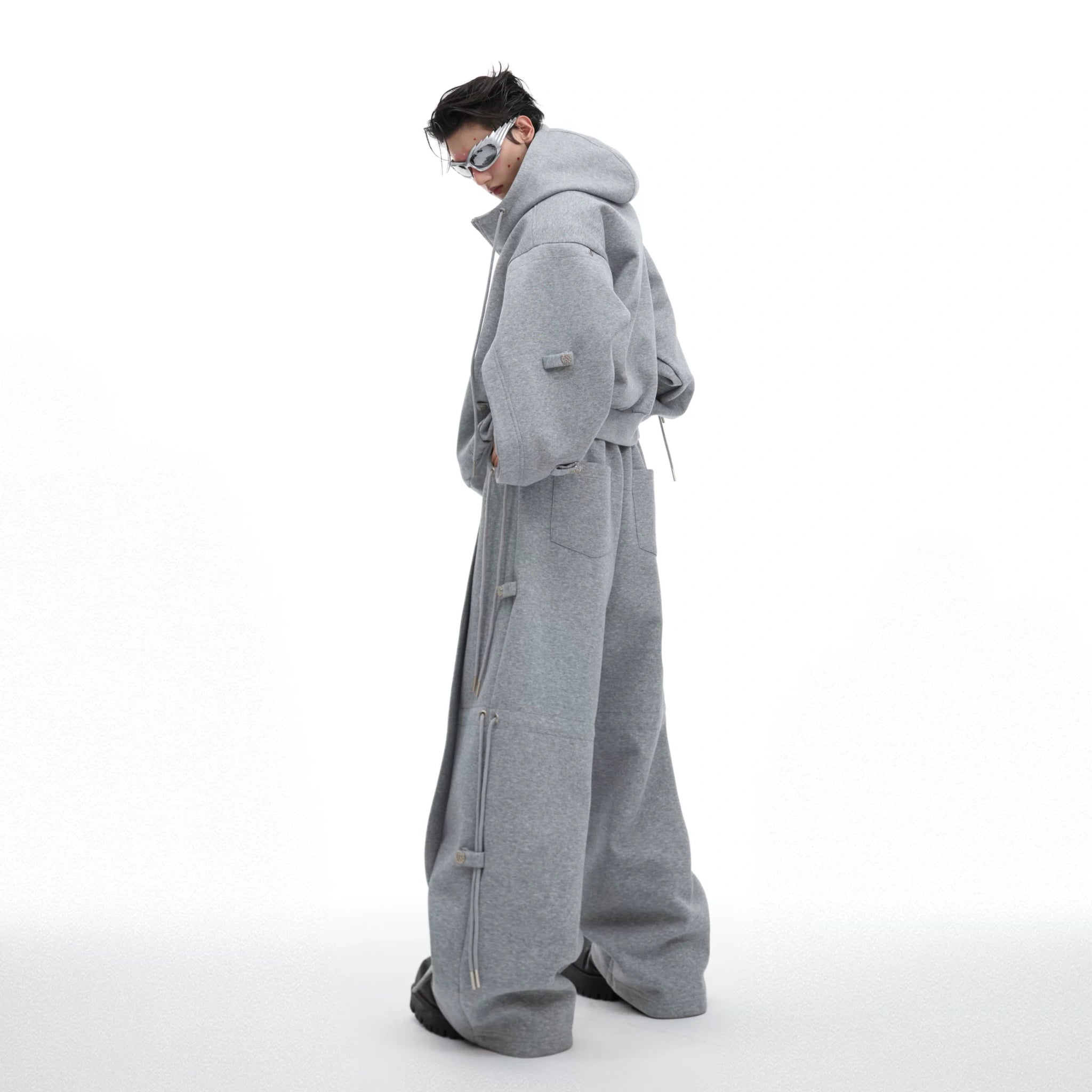 Loose Hoodie and Wide-Leg Pants Set | Streetwear - main image 4
