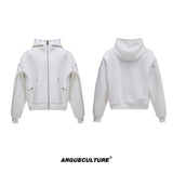 Loose Hoodie and Wide-Leg Pants Set | Streetwear - White Top