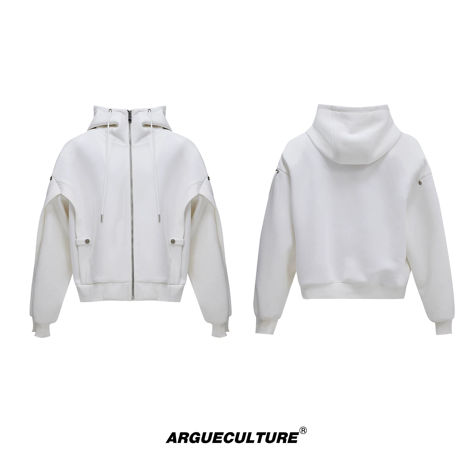Loose Hoodie and Wide-Leg Pants Set | Streetwear - White Top