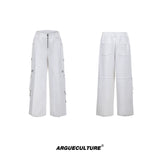 Loose Hoodie and Wide-Leg Pants Set | Streetwear - White Pants