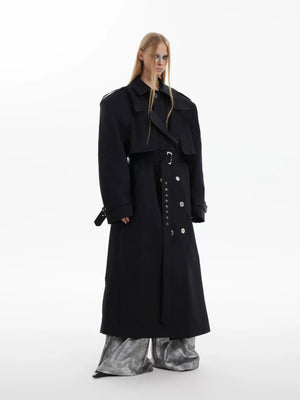 Deconstructed Double-Breasted Trench Coat | Loose Fit - main image 2