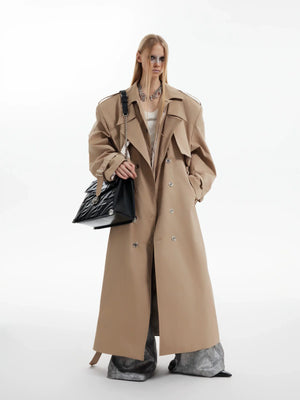 Deconstructed Double-Breasted Trench Coat | Loose Fit - main image 3