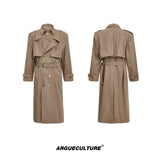 Deconstructed Double-Breasted Trench Coat | Loose Fit - Yellow