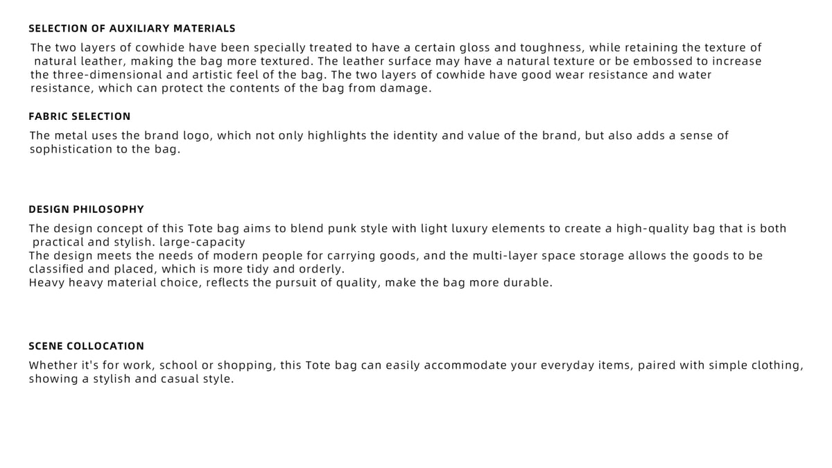 Embossed Leather Trapeze Tote Bag | Streetwear - description image 3