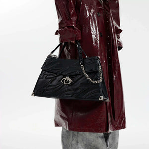 Embossed Leather Trapeze Tote Bag | Streetwear - main image 2