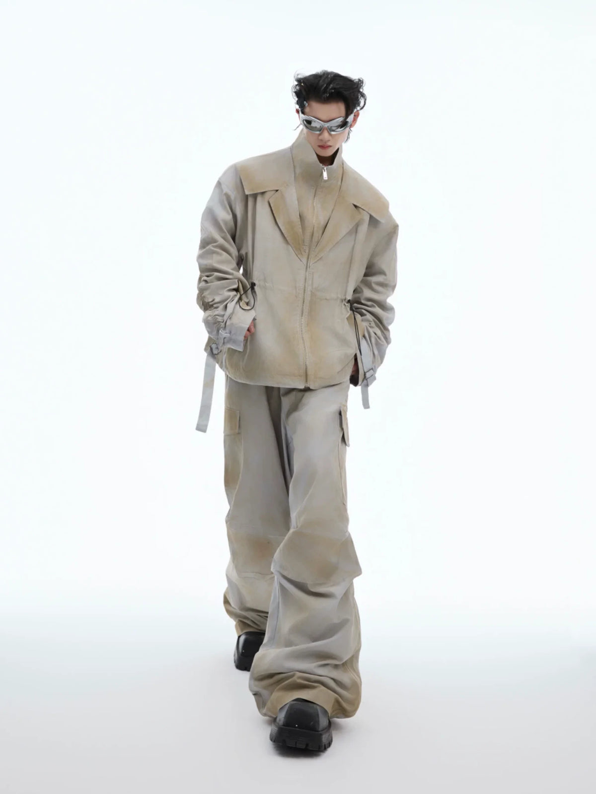 Deconstructed Gradient Cargo Pants | Relaxed Fit - main image 2