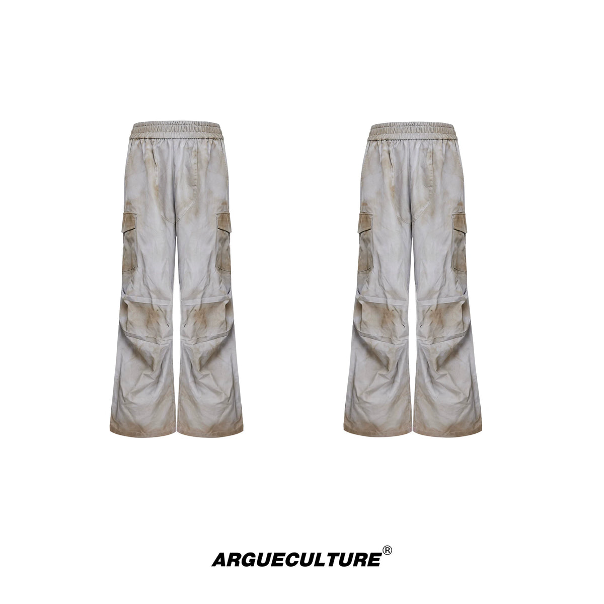 Deconstructed Gradient Cargo Pants | Relaxed Fit - Yellow Beige Pants