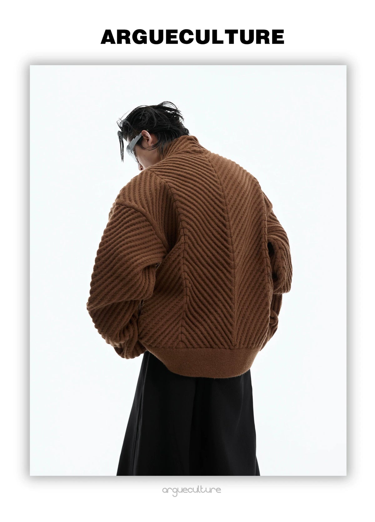 Relaxed Ribbed V-Neck Cardigan Sweater | Unisex - description image 23
