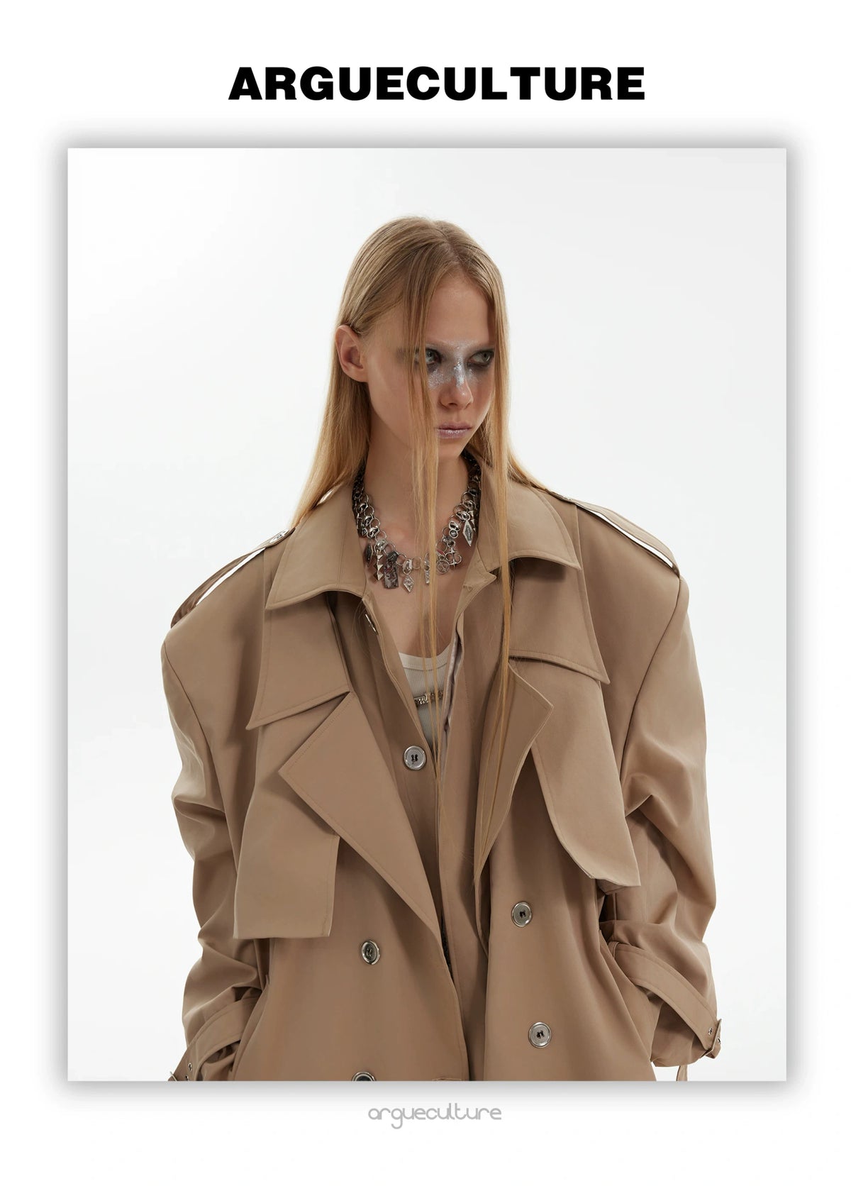 Unisex Deconstructed Double-Breasted Long Coat - description image 14
