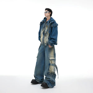 Deconstructed Hooded Denim Jacket | Relaxed Streetwear - main image 1