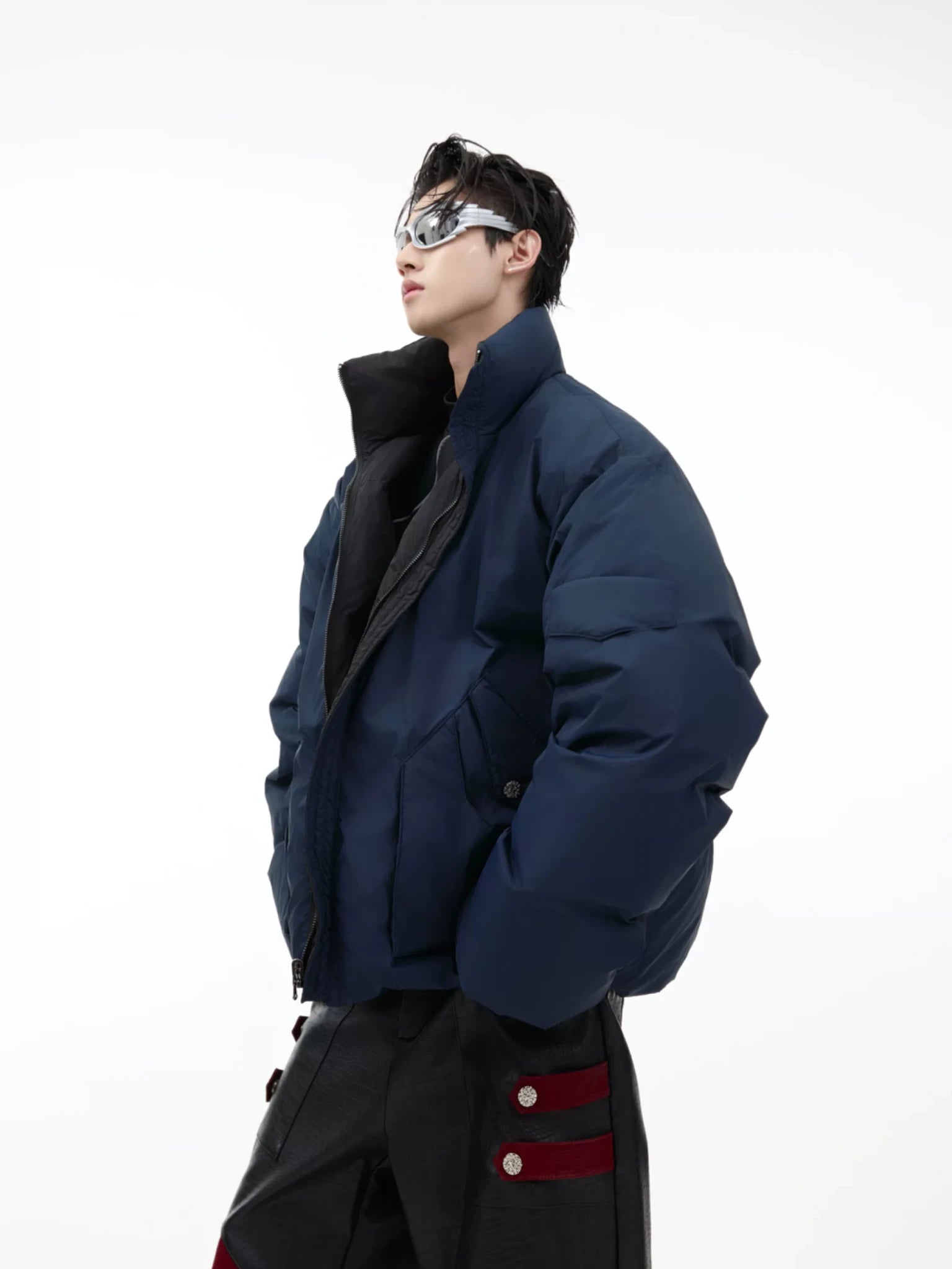 Reversible Short Puffer Jacket with White Duck Down - main image 1