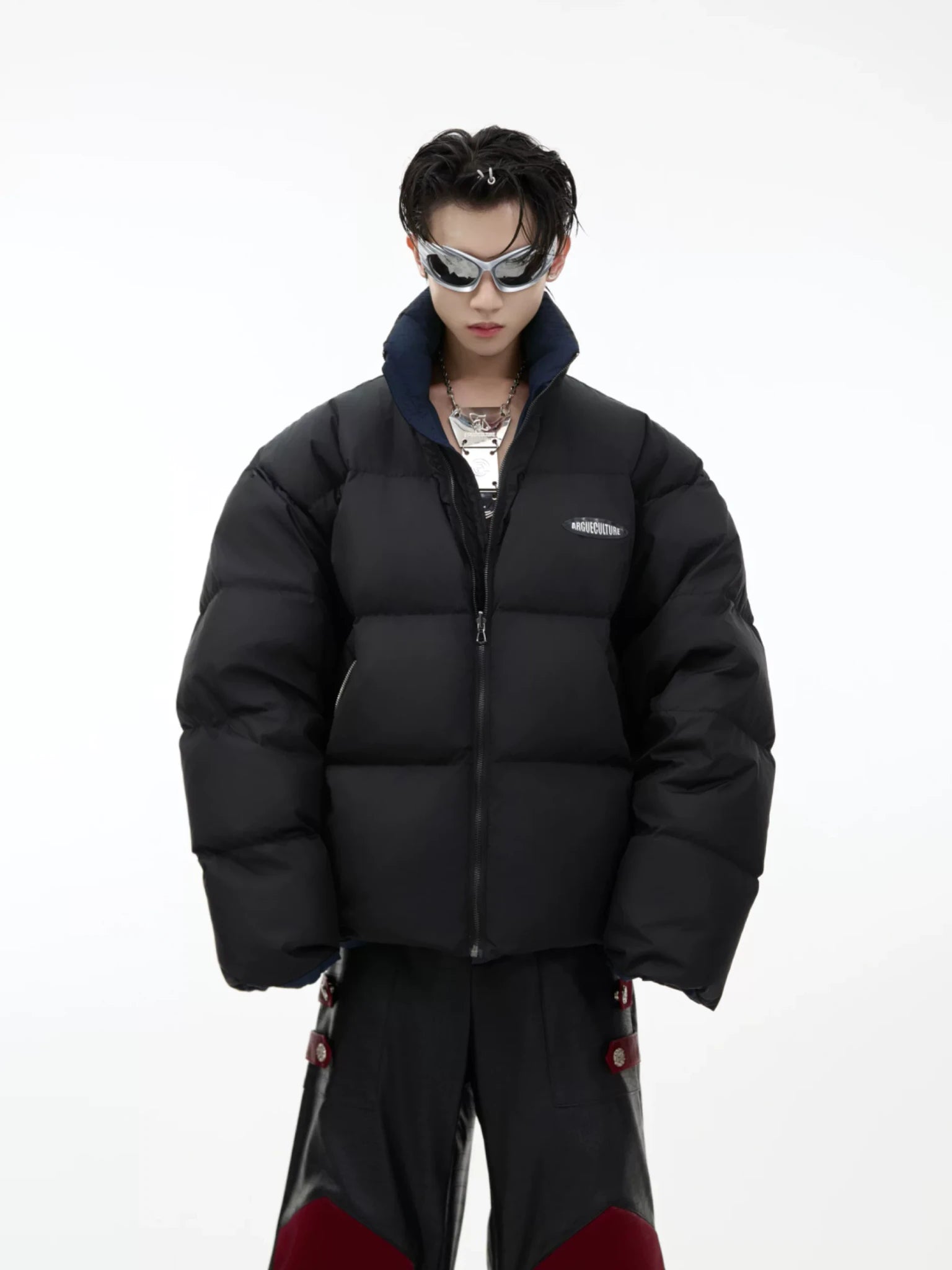 Reversible Short Puffer Jacket with White Duck Down - main image 3