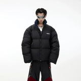 Reversible Short Puffer Jacket with White Duck Down - Black