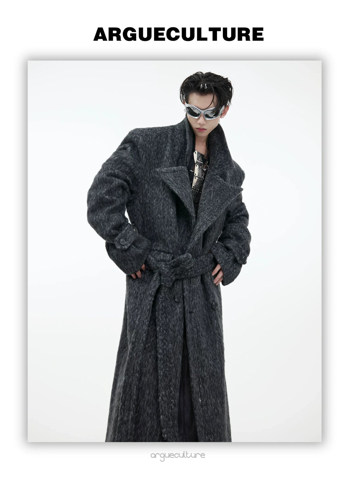 Belted Double-Breasted Wool-Blend Mid-Length Coat - description image 5