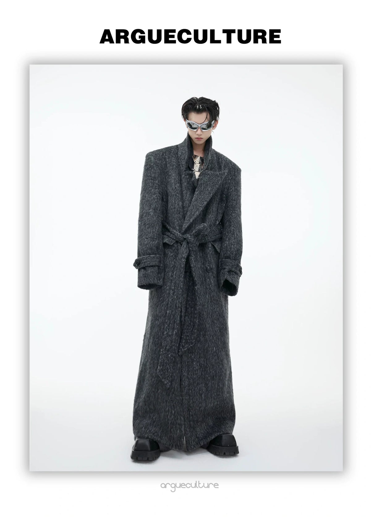 Belted Double-Breasted Wool-Blend Mid-Length Coat - description image 6