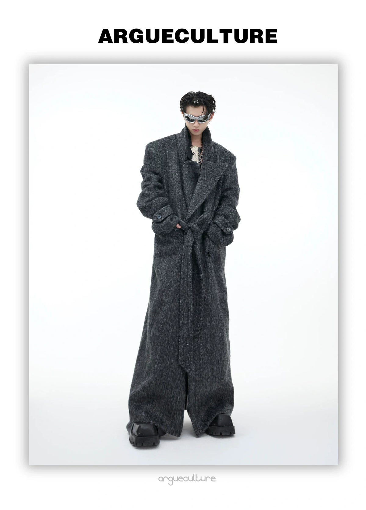 Belted Double-Breasted Wool-Blend Mid-Length Coat - description image 8