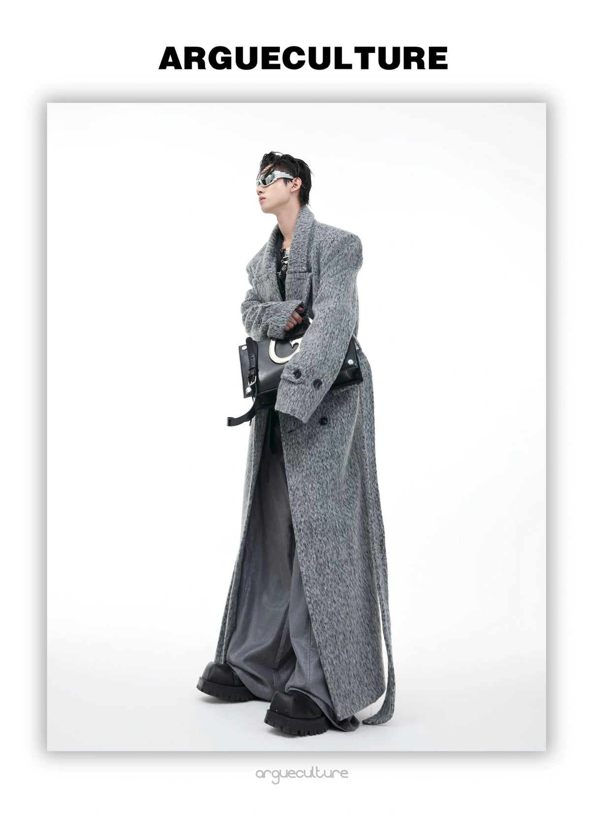 Belted Double-Breasted Wool-Blend Mid-Length Coat - description image 12