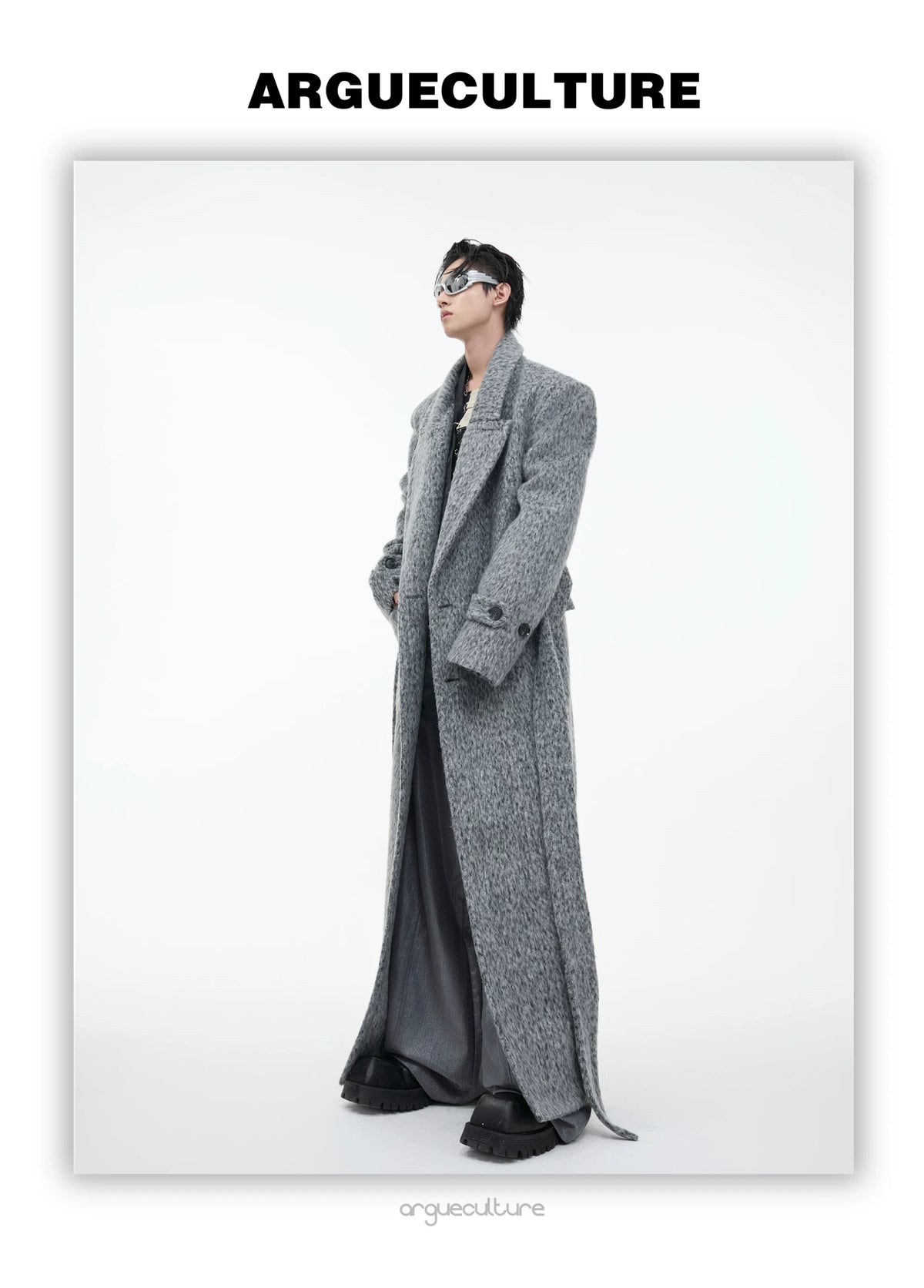 Belted Double-Breasted Wool-Blend Mid-Length Coat - description image 13