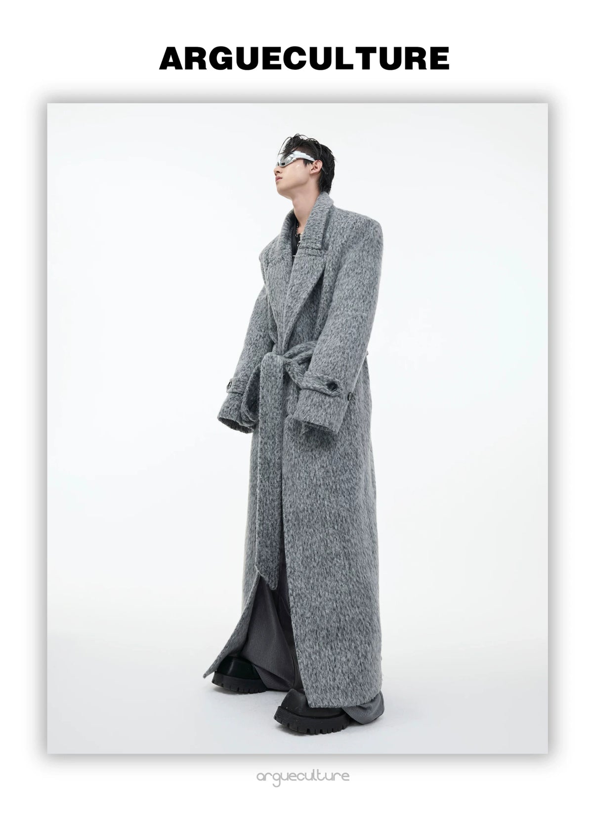 Belted Double-Breasted Wool-Blend Mid-Length Coat - description image 14