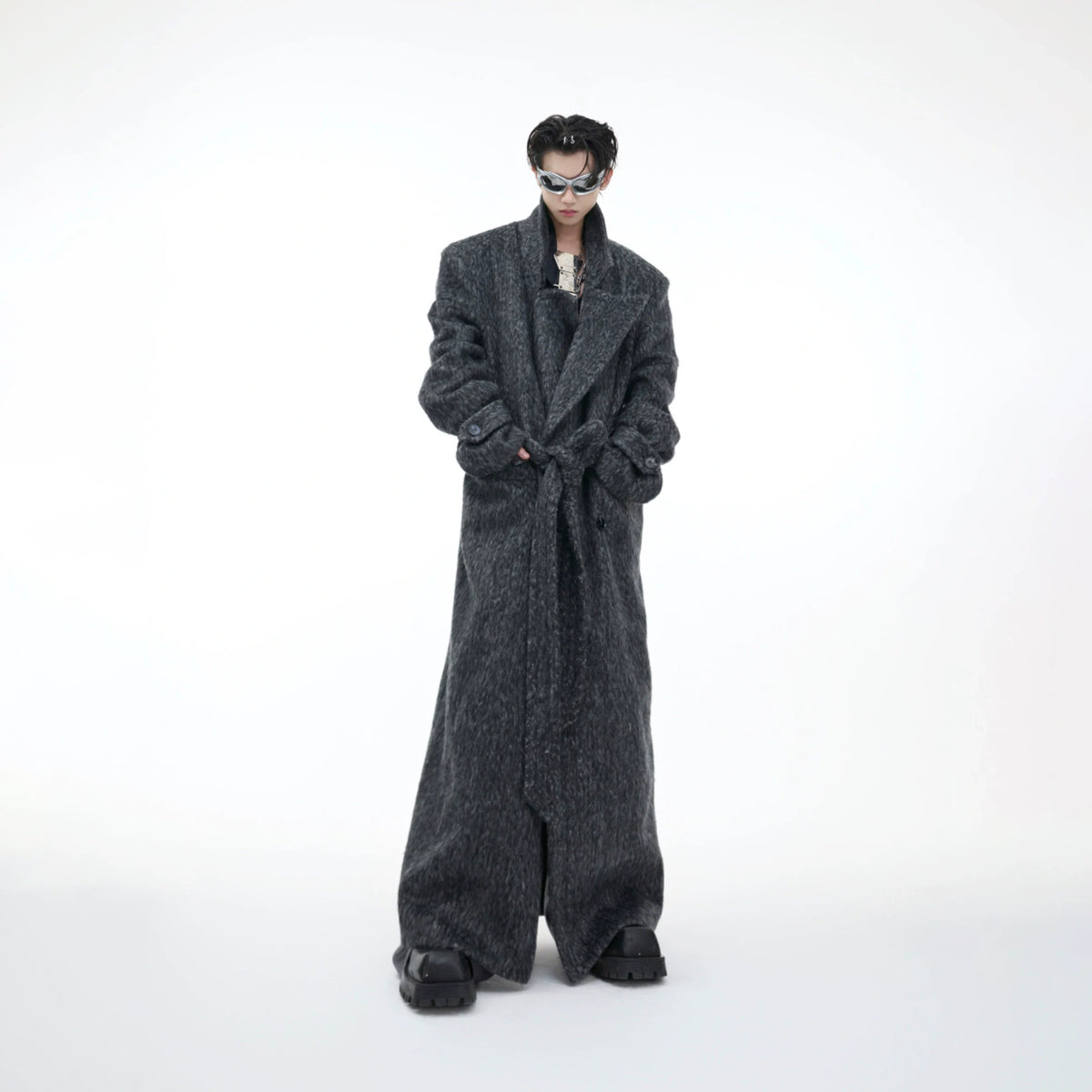 Belted Double-Breasted Wool-Blend Mid-Length Coat - main image 2