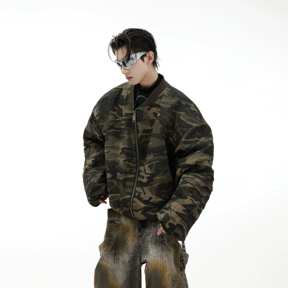 Unisex Camouflage Cotton Bomber Jacket | Loose Fit - main image 4