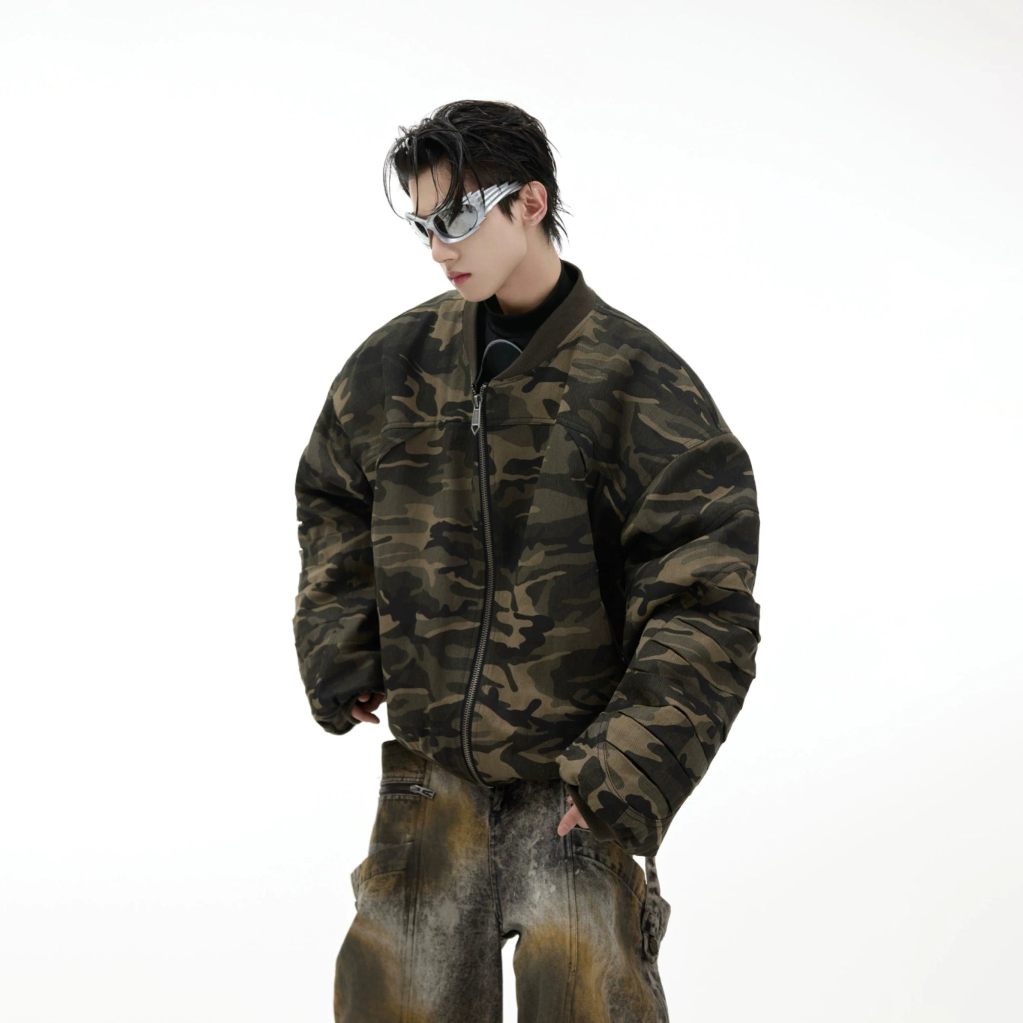 Unisex Camouflage Cotton Bomber Jacket | Loose Fit - main image 4