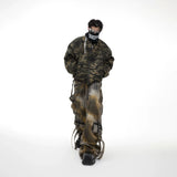 Unisex Camouflage Cotton Bomber Jacket | Loose Fit - Camouflage Green