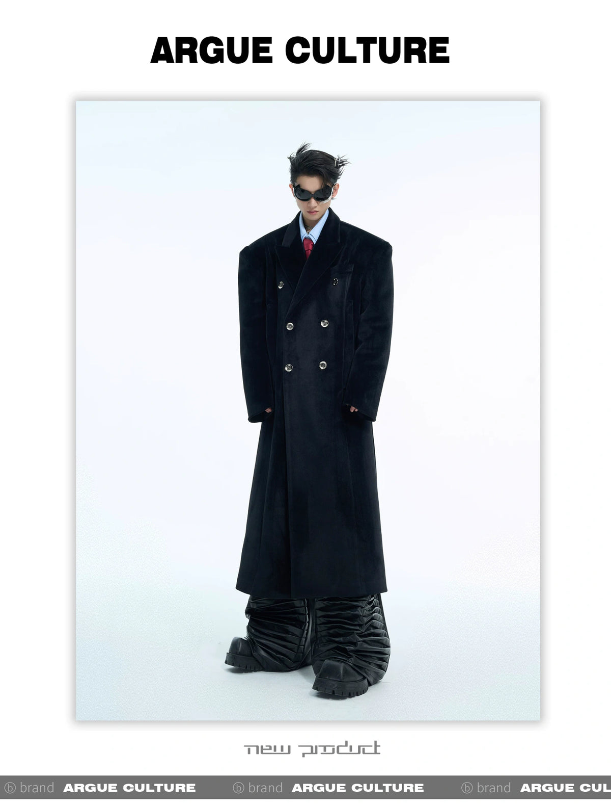 Metal Double-Breasted Structured Coat | Avant-Garde Outerwear - description image 7
