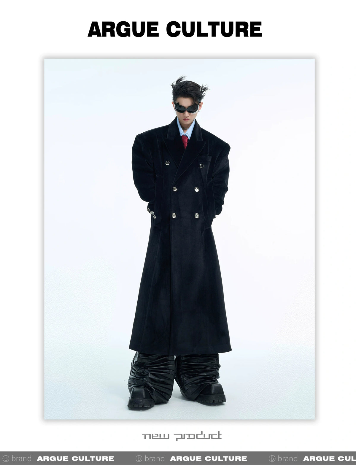 Metal Double-Breasted Structured Coat | Avant-Garde Outerwear - description image 8