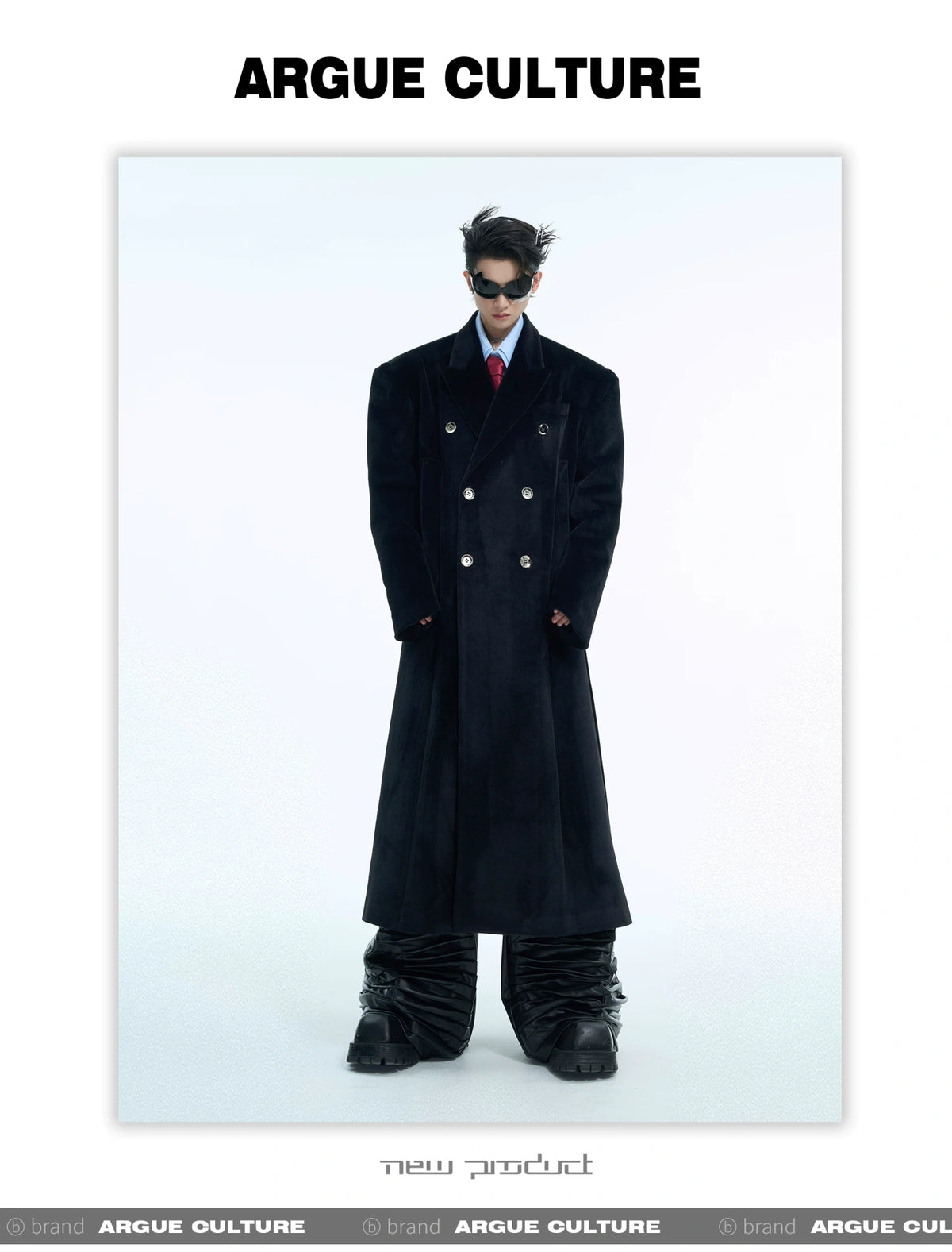 Metal Double-Breasted Structured Coat | Avant-Garde Outerwear - description image 9