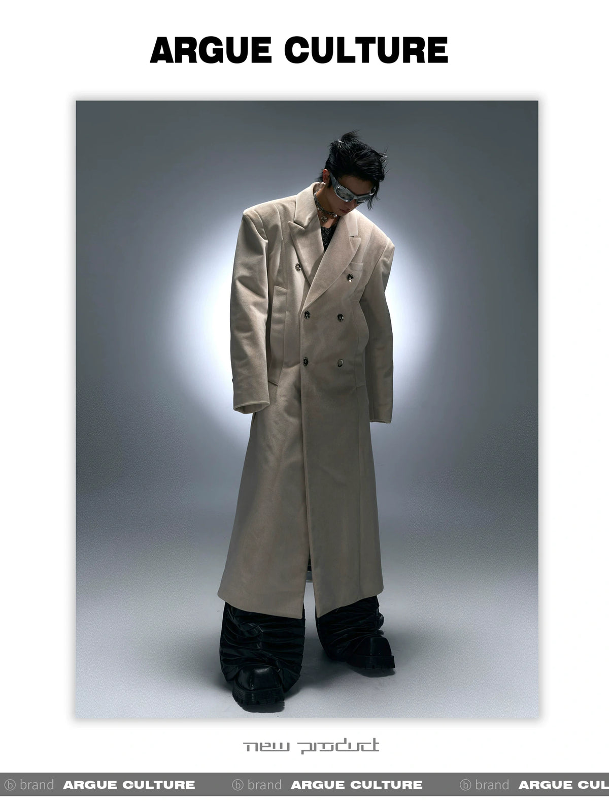 Metal Double-Breasted Structured Coat | Avant-Garde Outerwear - description image 12